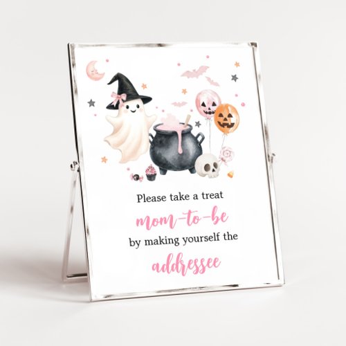 Pink Ghost Little Boo Envelope Station Sign