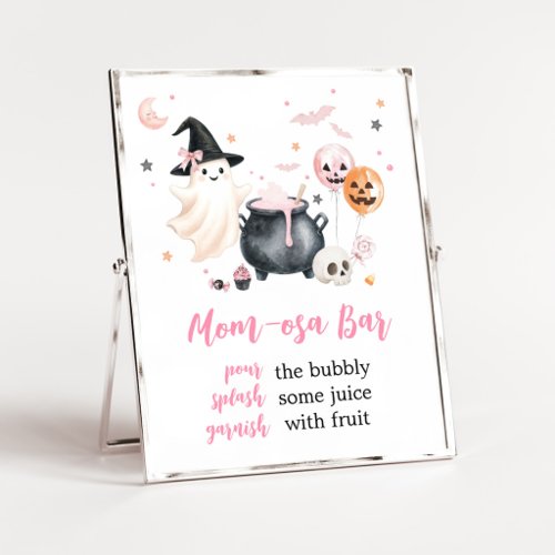 Pink Ghost Little Boo Mom Osa Bar Sign