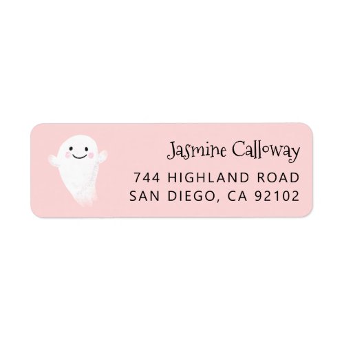 Pink Ghost Return Address Label