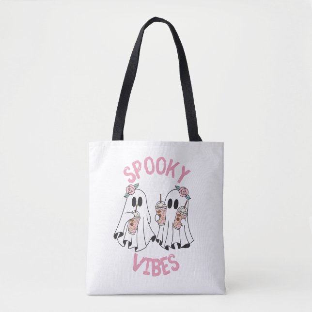 Pink ghosts Halloween tote Bag (Front)