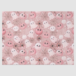 Pink Ghosts & Pumpkins Whimsical Halloween Tissue Paper