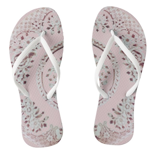 Pink Gibson Girl Flip Flops (Footbed)