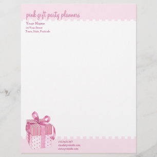 Pink Gift stripes Letterhead