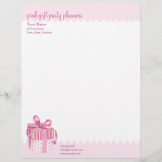 Pink Gift stripes Letterhead