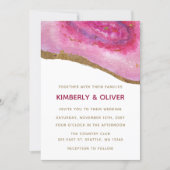 Pink Gilt Agate Wedding Invitations (Front)