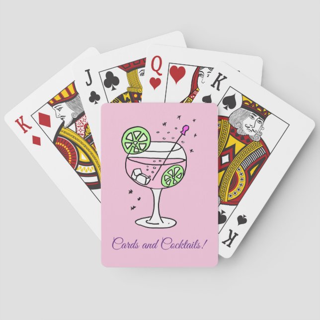 Pink Gin Cocktails Poker Cards (Back)
