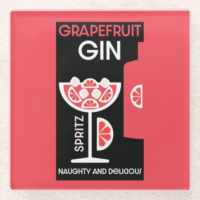 Pink Gin  Glass Coaster (Front)