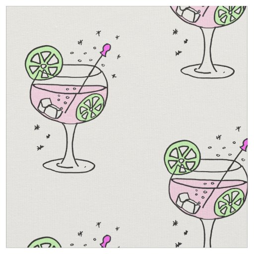 Pink Gin Glass Fabric