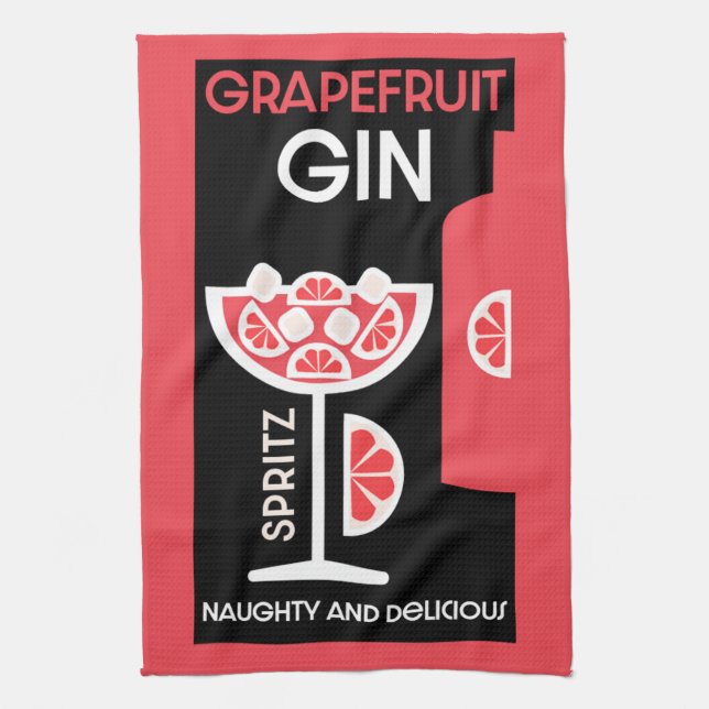 Pink Gin  Kitchen Towel (Vertical)