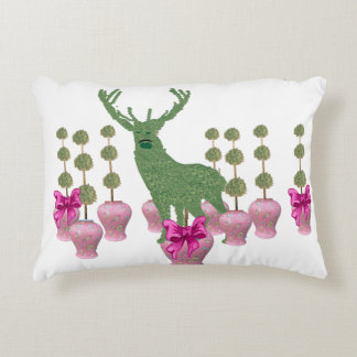 Pink Ginger Jar Jars Deer Topiary art Poster Accent Pillow