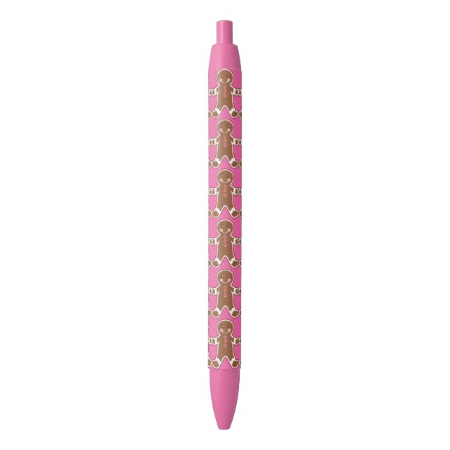 Pink Gingerbread Boys Writing Pens (Front Vertical)
