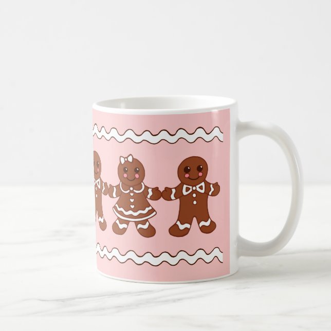 Pink Gingerbread Christmas Coffee Mug (Right)