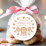 Pink Gingerbread Christmas Cookies Exchange Classic Round Sticker<br><div class="desc">Cute Gingerbread Christmas Cookies Exchange Round Sticker. Easily personalize the text. - Kate Eden Art.</div>