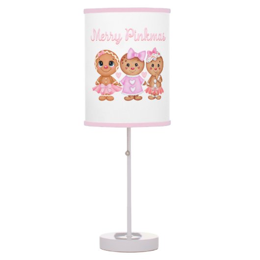 Pink Gingerbread Christmas Lamp (Front)