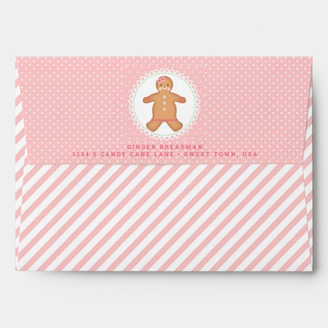 Pink Gingerbread Cookie  Envelope (Back (Top Flap))