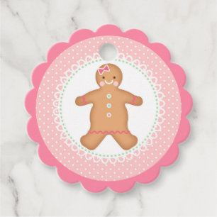 Pink Gingerbread Cookie Favor Tags
