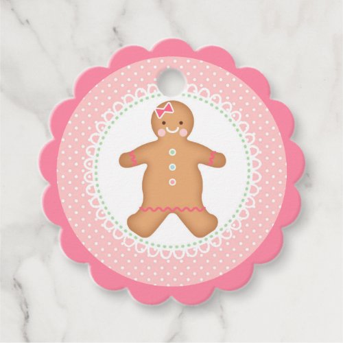 Pink Gingerbread  Cookie Favor Tags