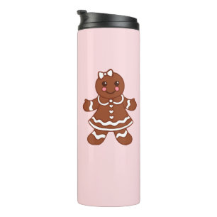 Pink Gingerbread Girl Thermal Tumbler