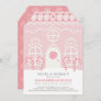 Pink Gingerbread House Decorating Birthday Party Invitation