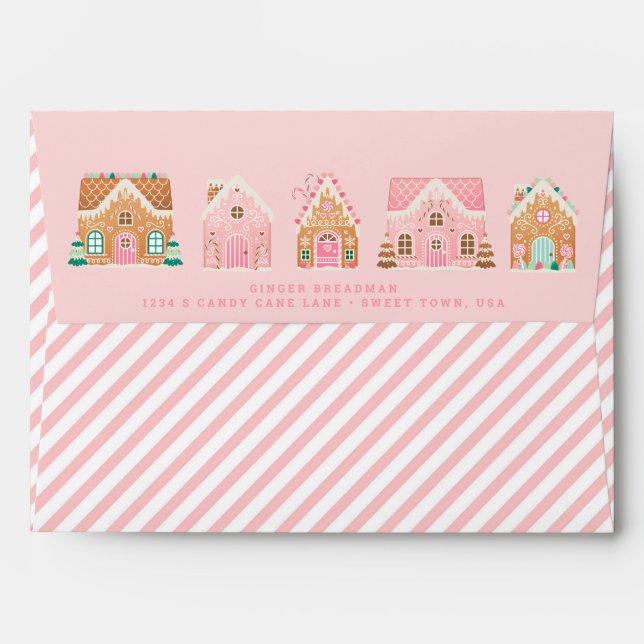 Pink Gingerbread House  Envelope (Back (Top Flap))