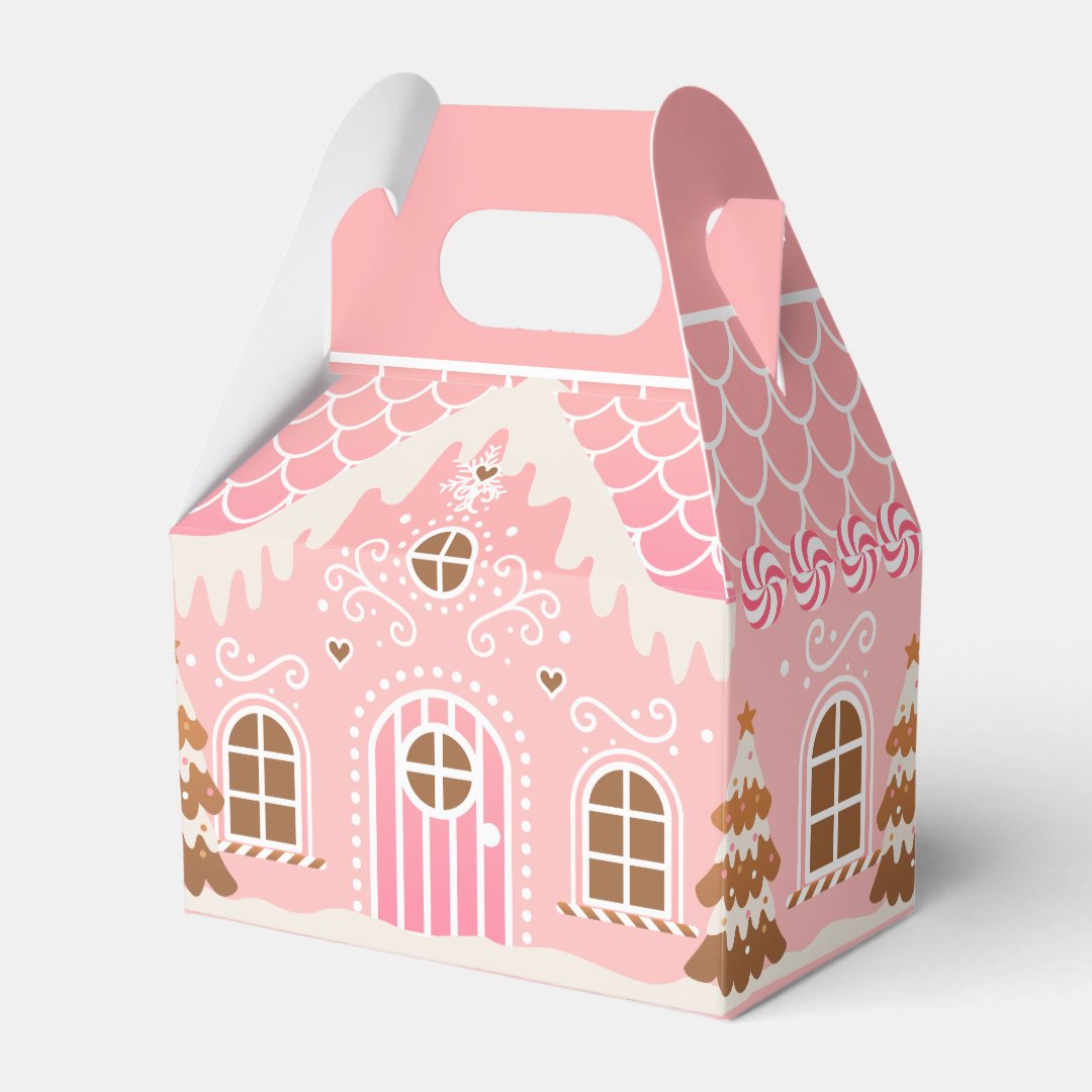 Pink Gingerbread House Favor Box Zazzle