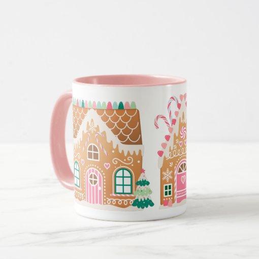 Pink Gingerbread House Mug | Zazzle