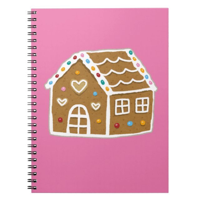 Pink Gingerbread House Notebook (Front)