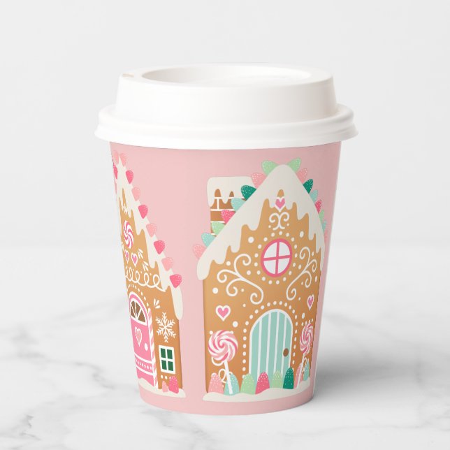 Gingerbread House Paper Party Cup with Handle