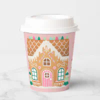 12 oz. Holiday Recyclable Paper Cup - Gingerbread Bash (Brown
