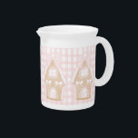 Pink Gingerbread House Party Porcelain Pitcher<br><div class="desc">Complete the pink gingerbread house party with this super cute Pink Gingerbread House Party Porcelain Pitcher! Fully editable,  customizable text.</div>