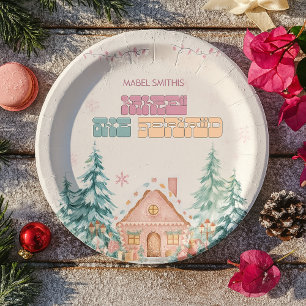 Pink GingerBread Winter Onederland 1st Birthday Paper Plates