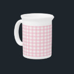 Pink Gingham 1 Beverage Pitcher<br><div class="desc">This 19 oz. white Porcelain pitcher is a perfect serving piece for a baby shower or child's party. Pitcher has an image of baby pink gingham. See matching candy jar,  mug,  paper plate,  teapot and coasters. See the entire Kids' Corner Pitcher collection in the FOOD/BEV | Dishes section.</div>