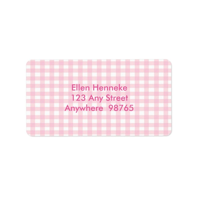 Pink Gingham 1 Label (Front)