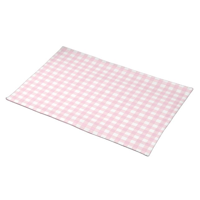 Pink Gingham 1 Placemat (On Table)