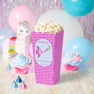 Pink Gingham 1st Birthday 3 Photo Favor Box
