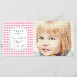 Pink Gingham - Any Occasion Thank you Card