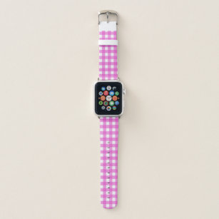 Pink gingham apple watch band