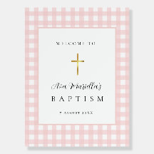 Pink Gingham Baby Girl Baptism