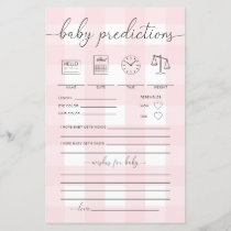 Pink Gingham Baby Predictions Game