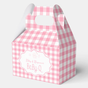 Pink Gingham Baby-Q BBQ Baby Shower Gable Boxes