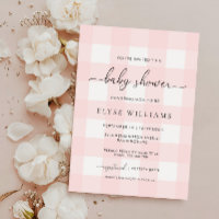 Pink Gingham Baby Shower
