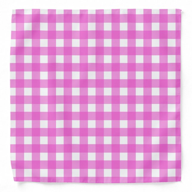 Pink gingham bandana (Front)