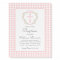 Pink Gingham Baptism Invitation, Girl Baptism
