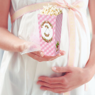  Pink Gingham Berry Sweet Baby Shower Favor Boxes
