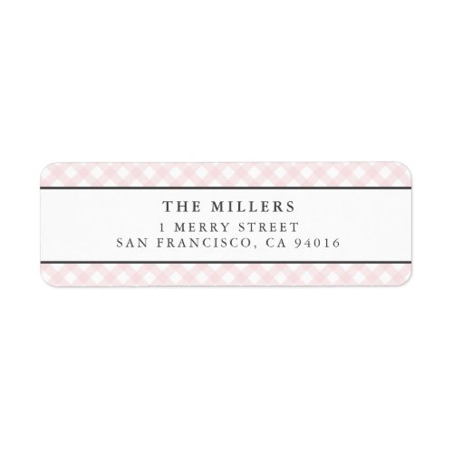 Pink Gingham Birth Announcement Address Labels