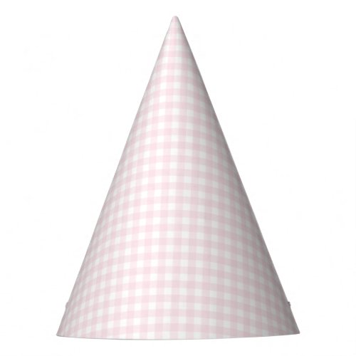 Pink gingham birthday party hat