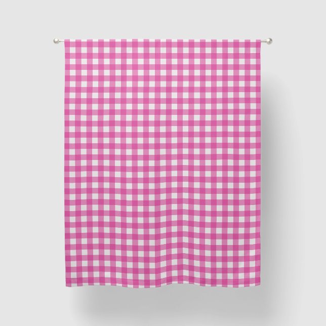Pink Gingham Blackout Curtain (Front 2)
