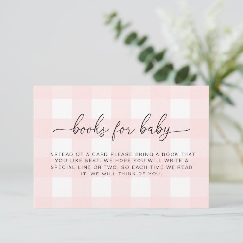 Pink Gingham Books Request Insert Card