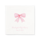 Pink Gingham Bow Ribbon Coquette Personalized