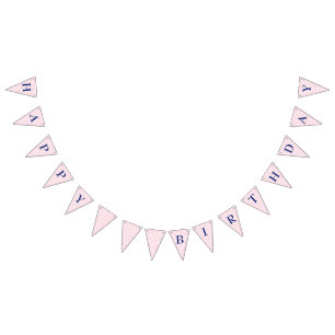 Pink Gingham Bunting Flags